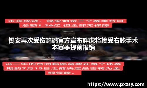 锡安再次受伤鹈鹕官方宣布胖虎将接受右膝手术本赛季提前报销